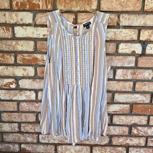 Torrid Blue and Tan Striped Top